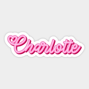 Charlotte name pink heart Sticker